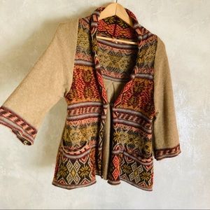Free People Fun boho knit tribal wool cardigan